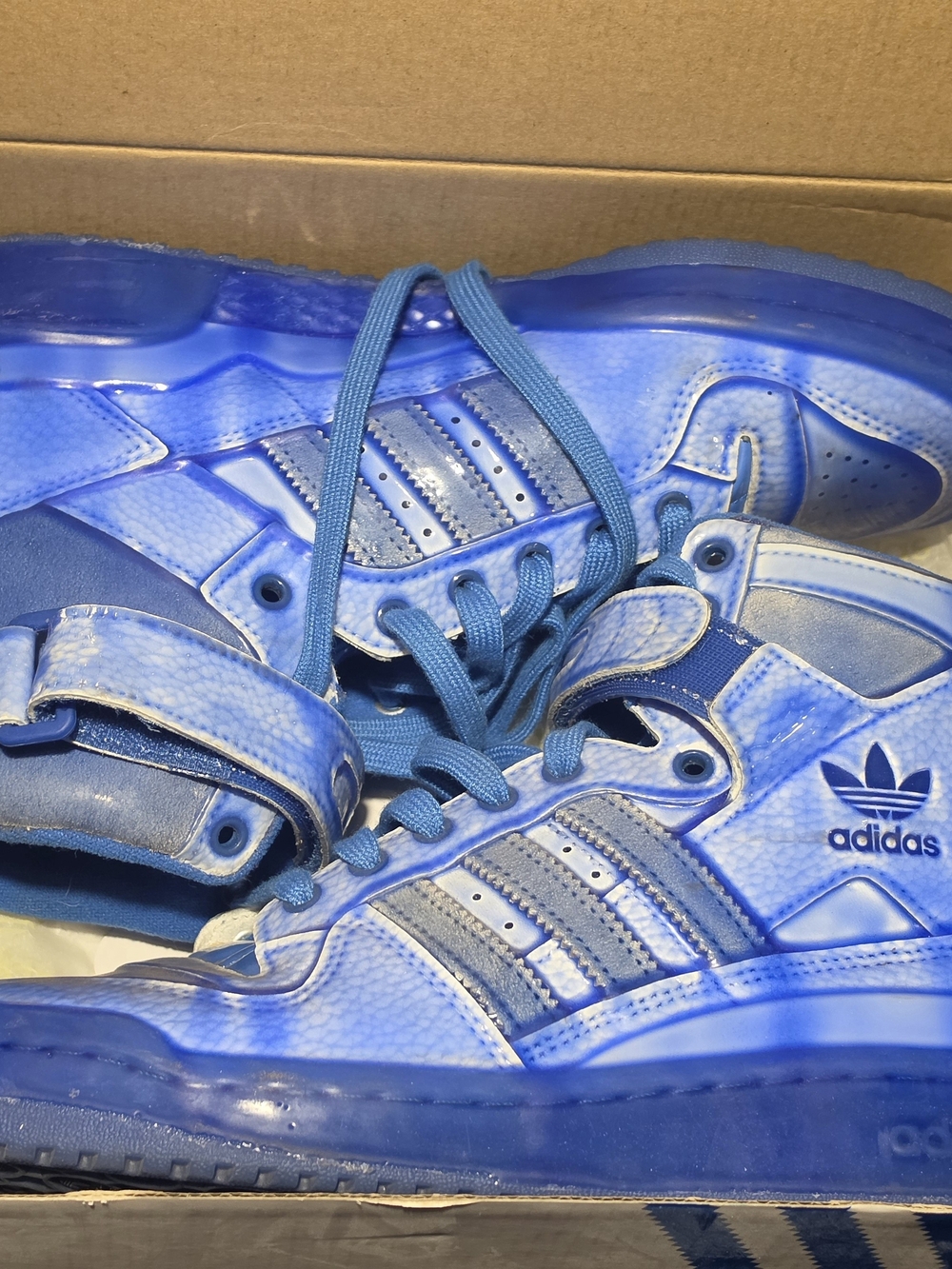 adidas Forum Hi Jeremy Scott Dipped Blue G54995 - 8.5 M / 9.5 W - NEW With Box - Picture 2 of 13